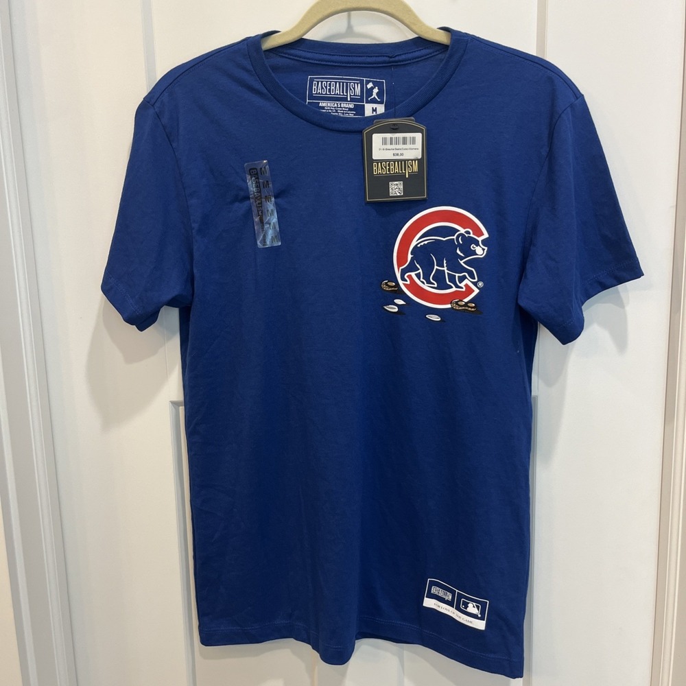 Baseballism Chicago Cubs Women's T-Shirt Size Medium Blue White Logo